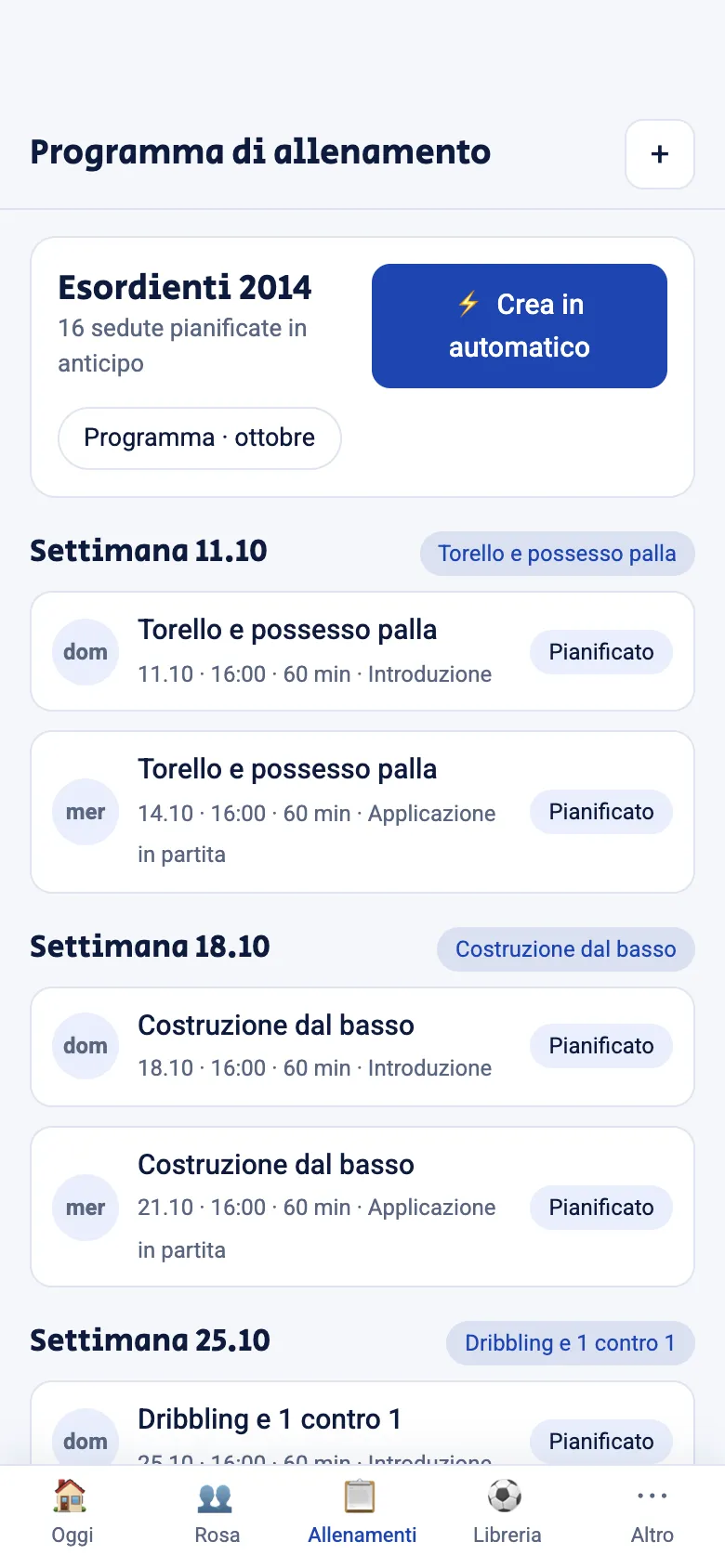Un programma di allenamento in SINAI Club